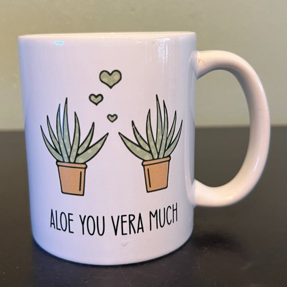 ALOE YOU VERA MUCH Plant Lover Ceramic  Mug ~ Succulents ~ House Plants